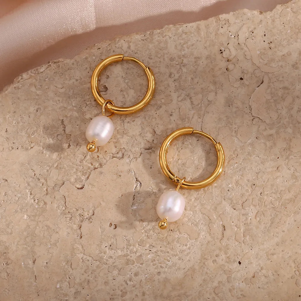 Summer Pearl Hoops