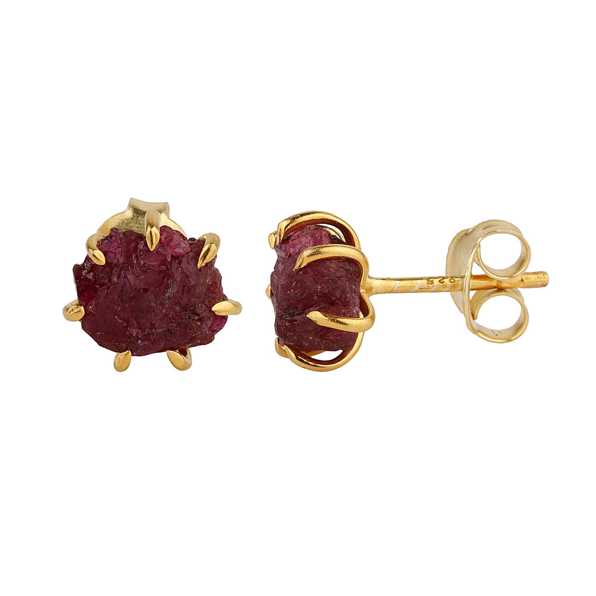 Raw Gemstone Studs