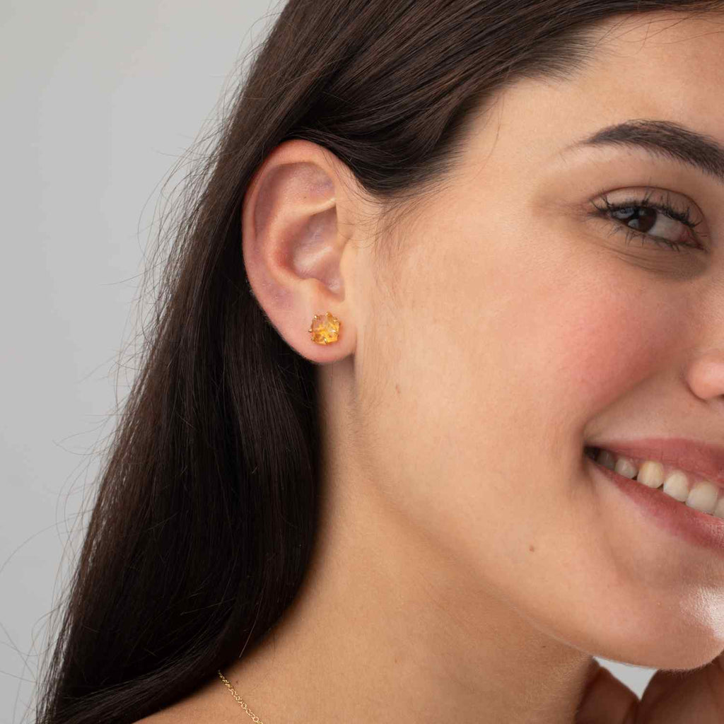 Raw Gemstone Studs