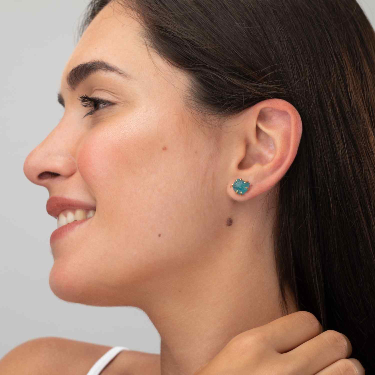 Raw Gemstone Studs