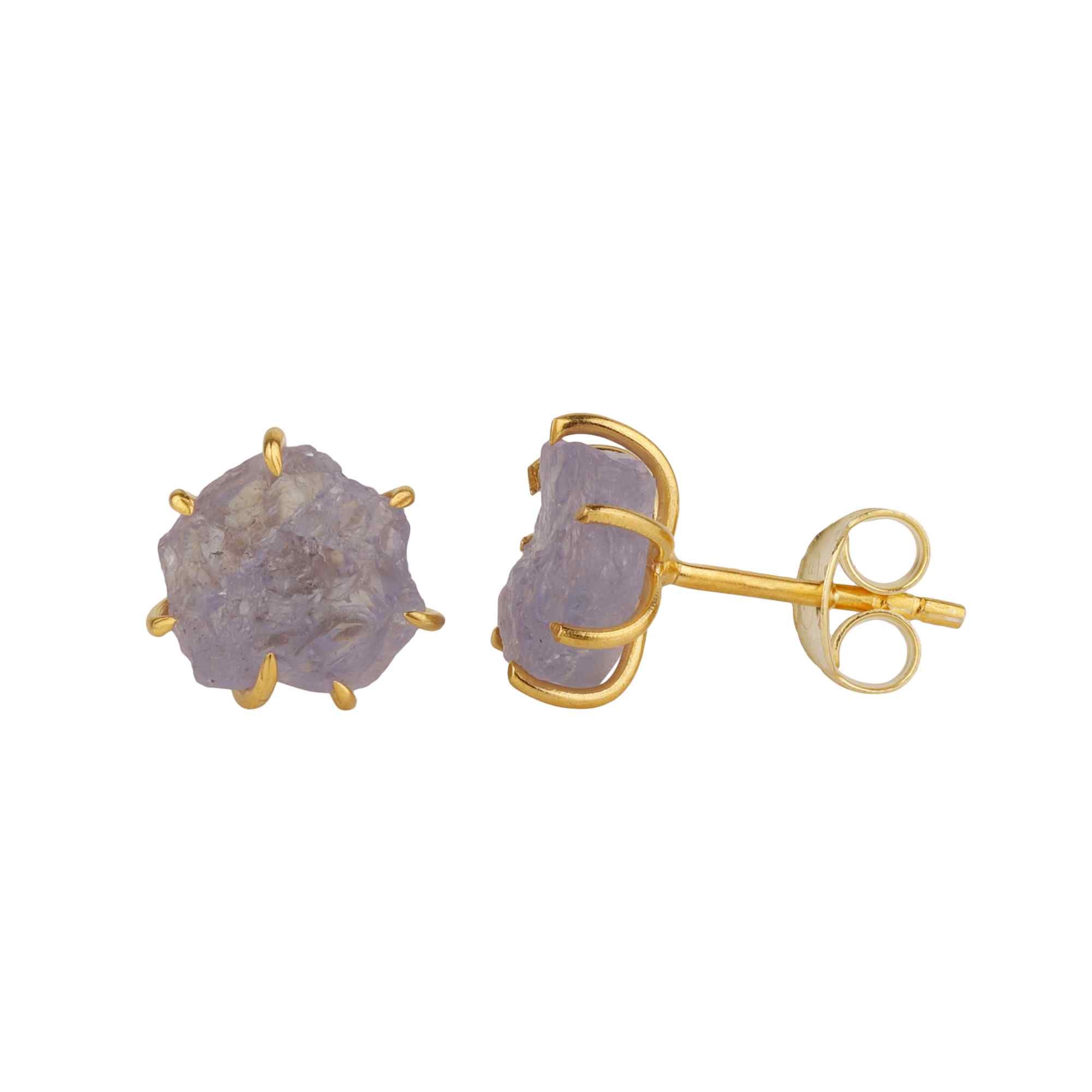 Raw Gemstone Studs