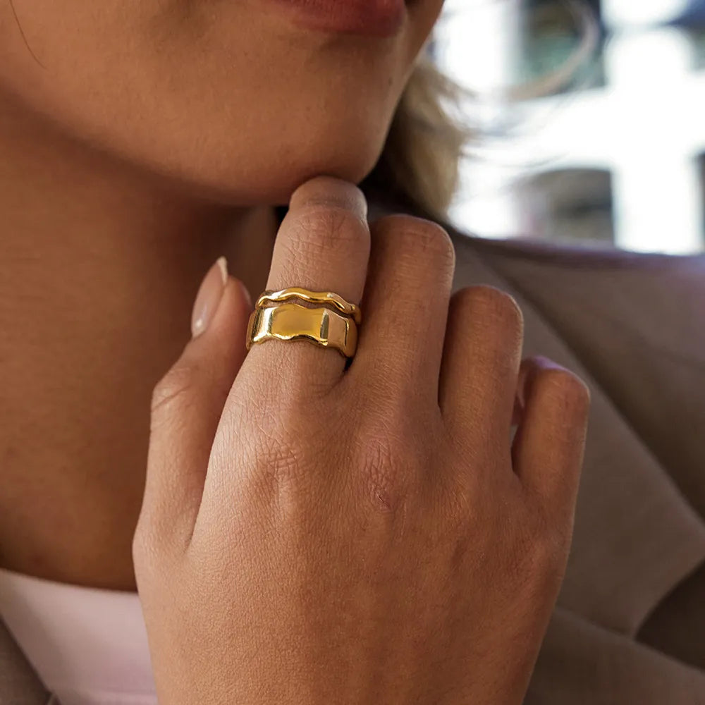 Wavey Ring Stack