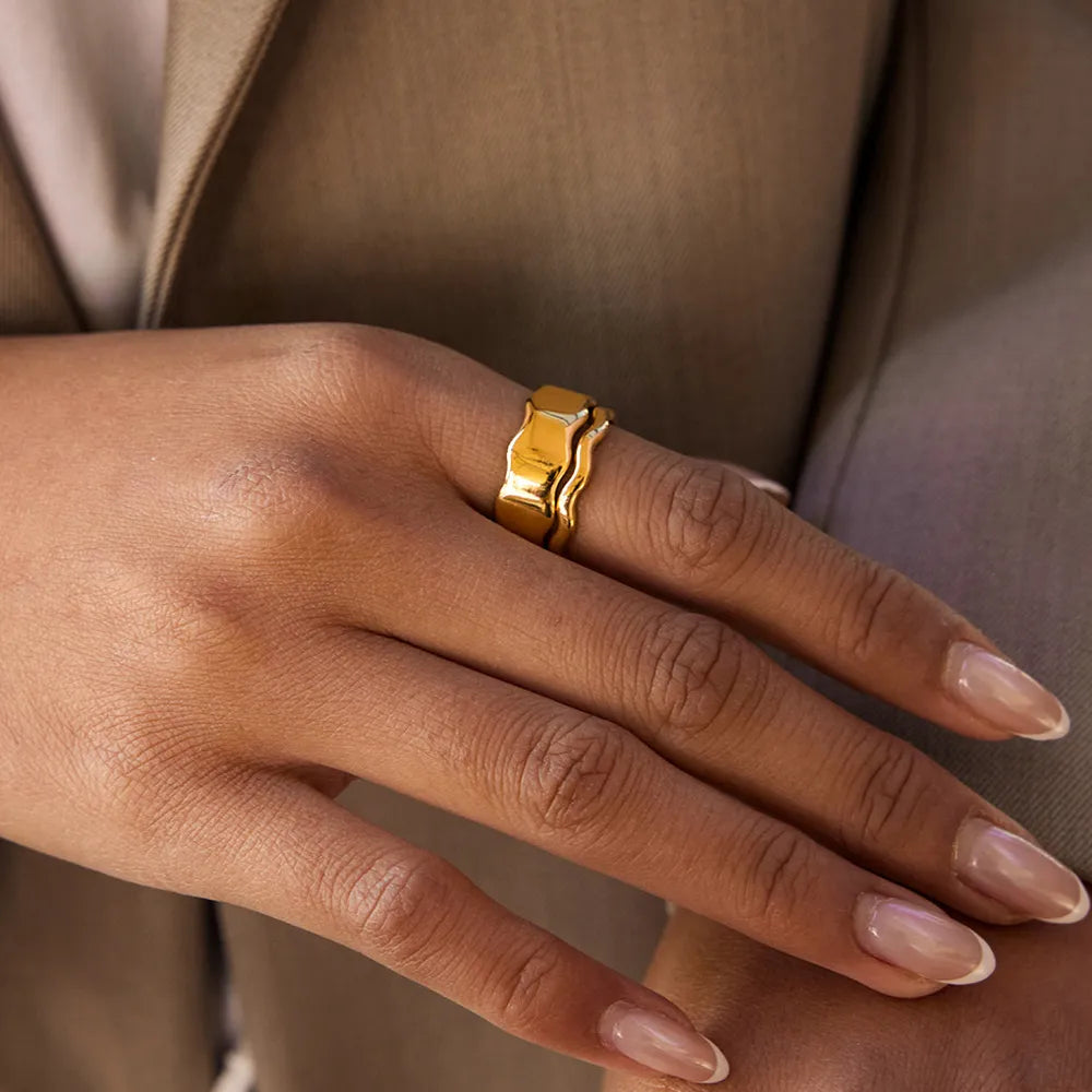 Wavey Ring Stack