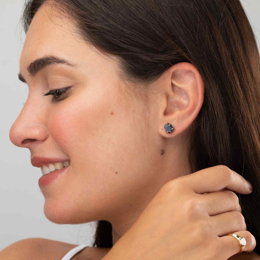 Raw Gemstone Studs
