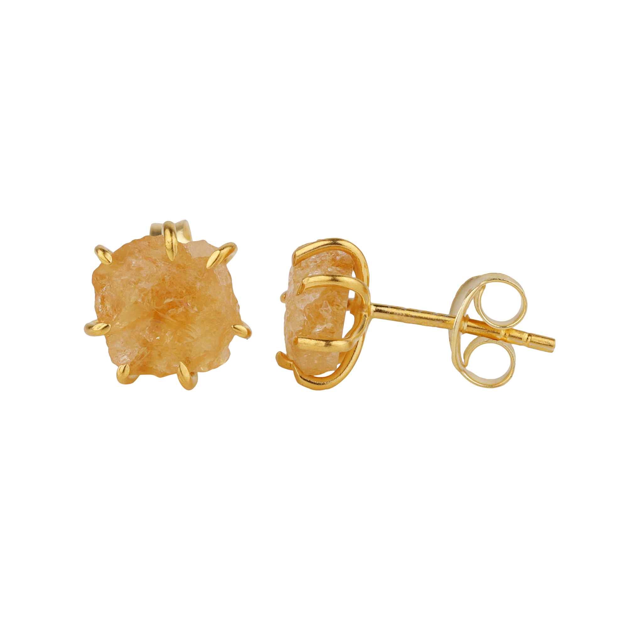 Raw Gemstone Studs
