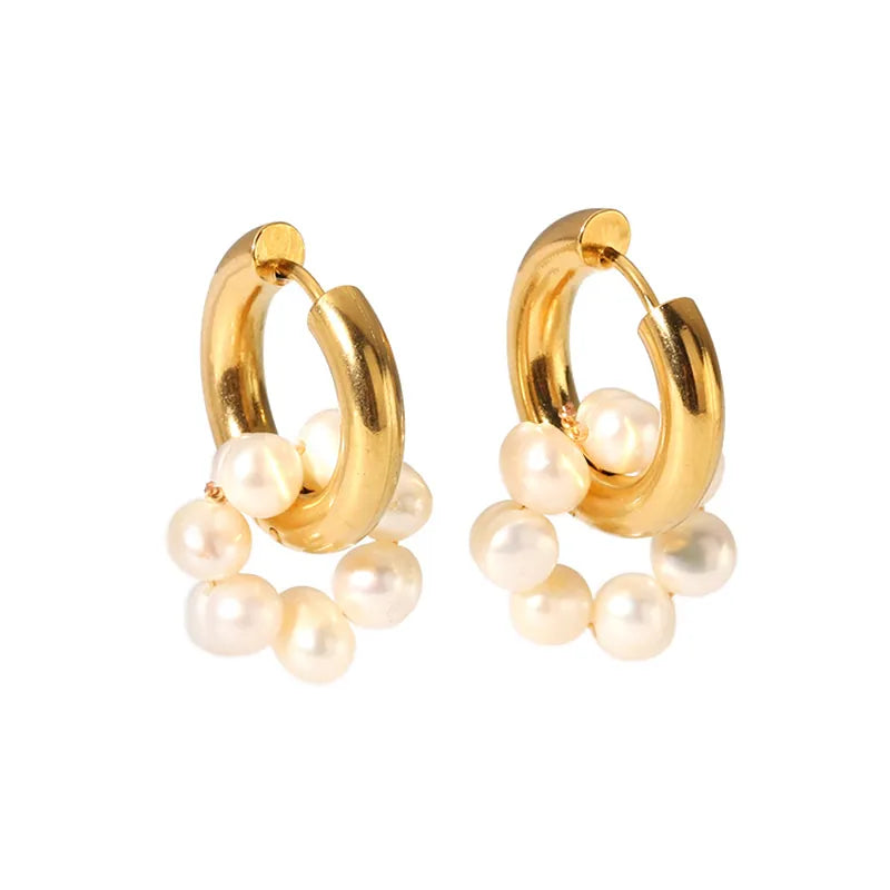 Circulo Perlas Hoops