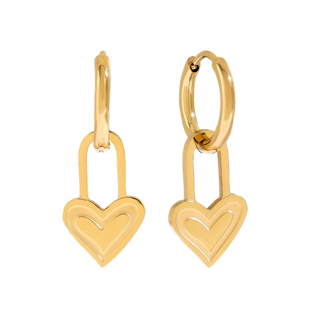 Heart Lock Hoops