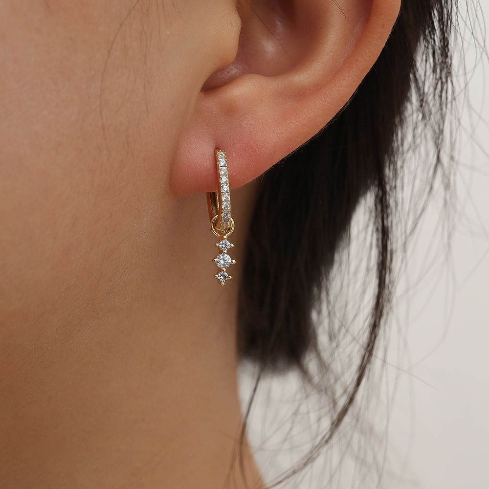 Shiny Diamond Hoops