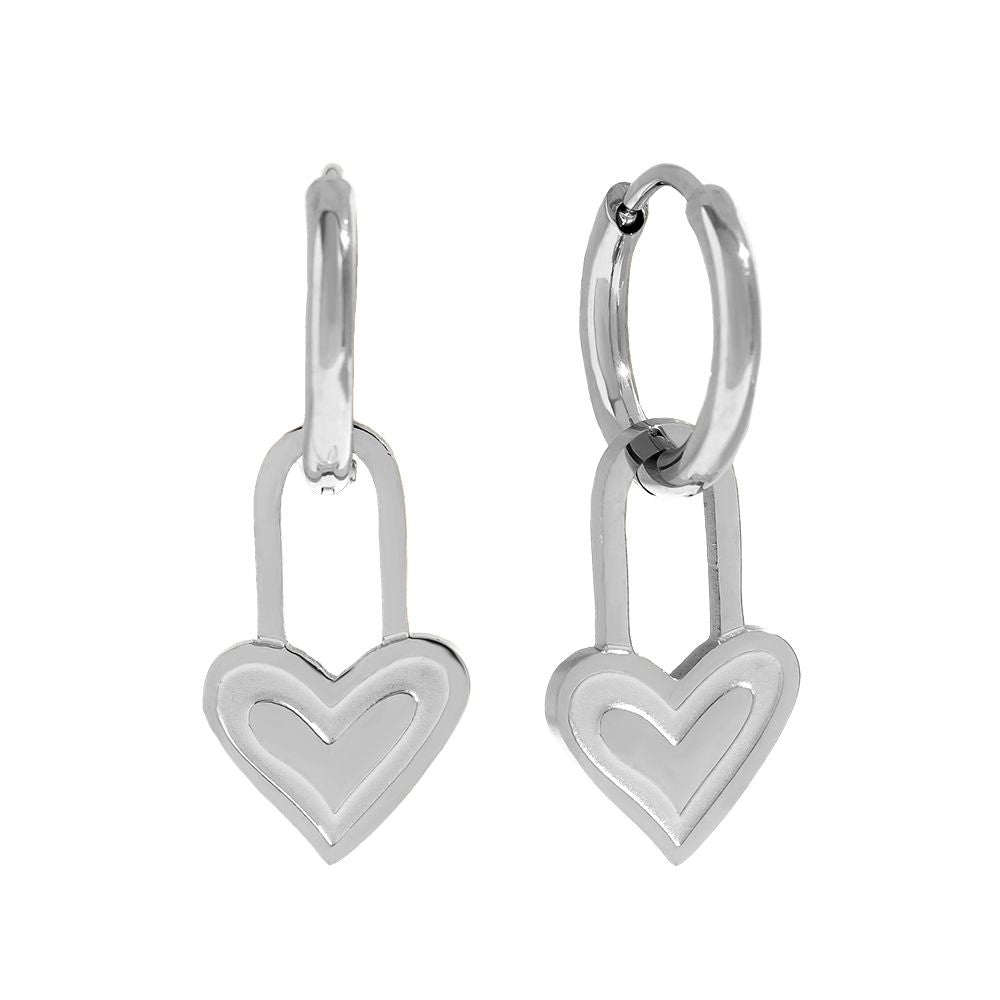 Heart Lock Hoops