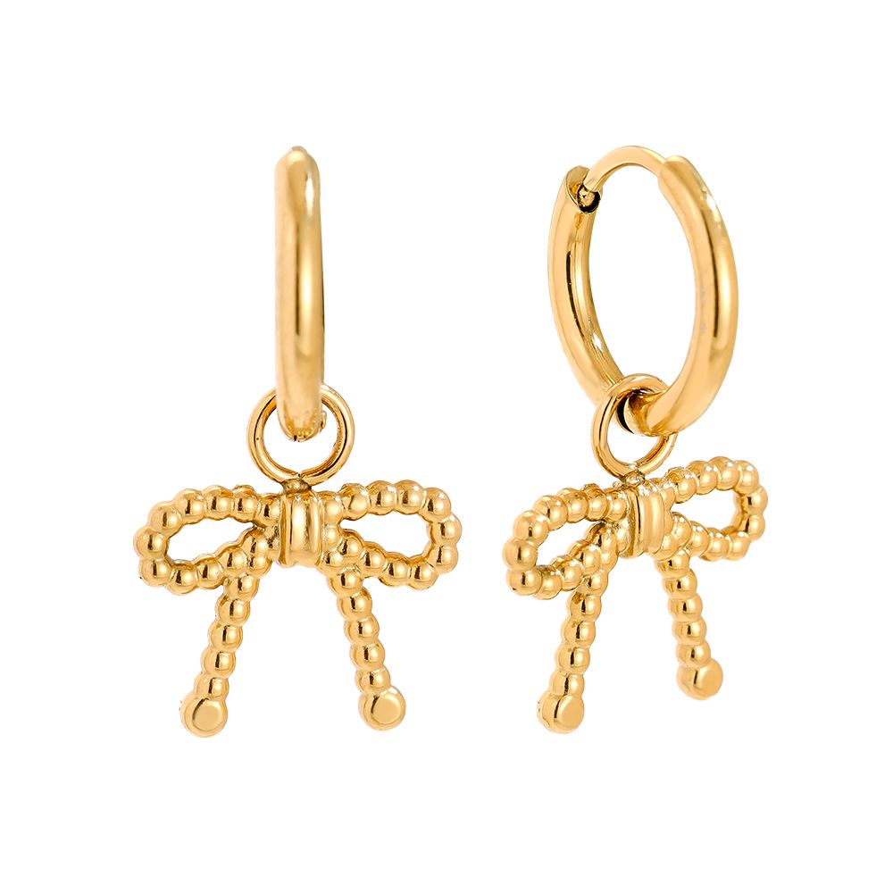 Dotted Ribbon Hoops